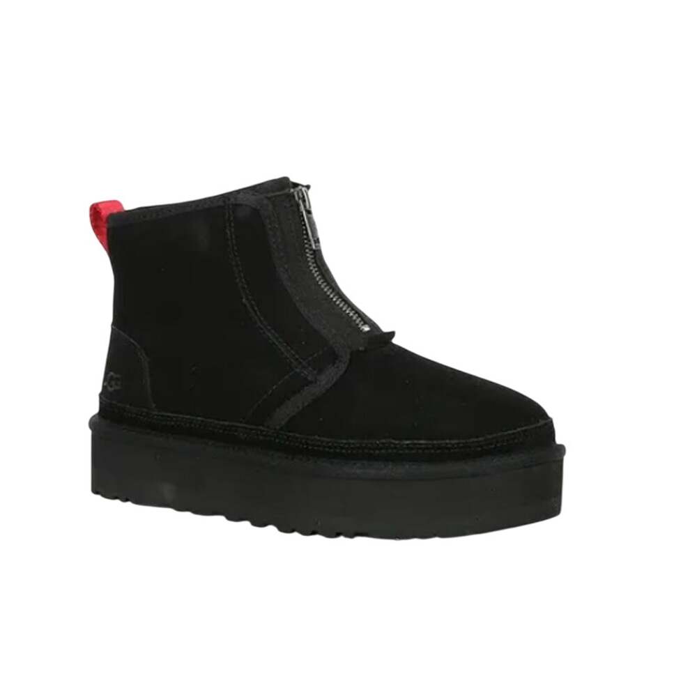 UGG Women's Neumel Platform Zip Black Suede Boots Size US 11 / EU 42